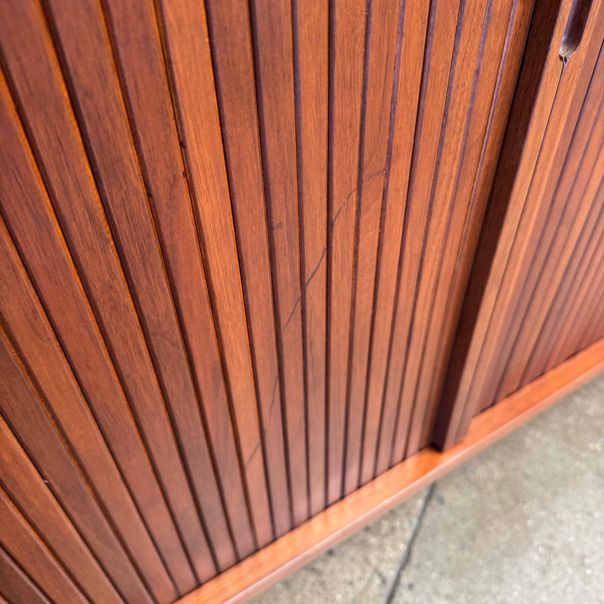 Mid Century Modern Tambour Door Credenza By Milo Baughman For Glenn of California