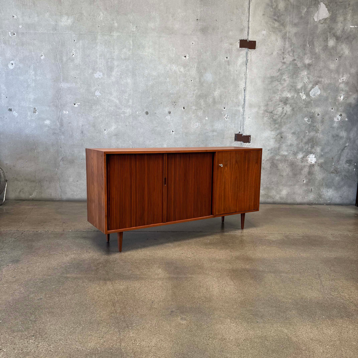 Mid Century Modern Tambour Door Credenza By Milo Baughman For Glenn of California
