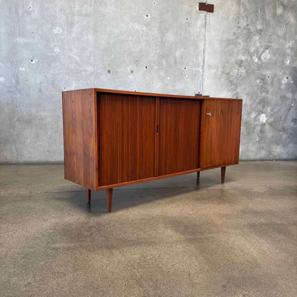 Mid Century Modern Tambour Door Credenza By Milo Baughman For Glenn of California