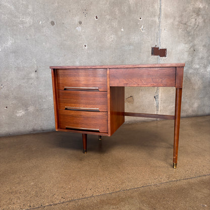 Mid Century Four Drawer Compact Desk By Furniture Guild California