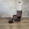 Ekornes Leather Lounge Chair & Ottoman - Norway Product Image