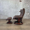 Ekornes Leather Lounge Chair & Ottoman - Norway Product Image