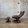 Ekornes Leather Lounge Chair & Ottoman - Norway Product Image