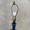 Mid Century Modern Monumental Blue Green Floral Etched Table Lamp Product Image