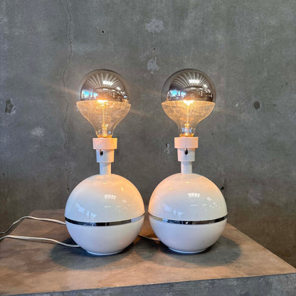 Pair Of Vintage MCM Enzo Mari Style Dumbbells' Lamps