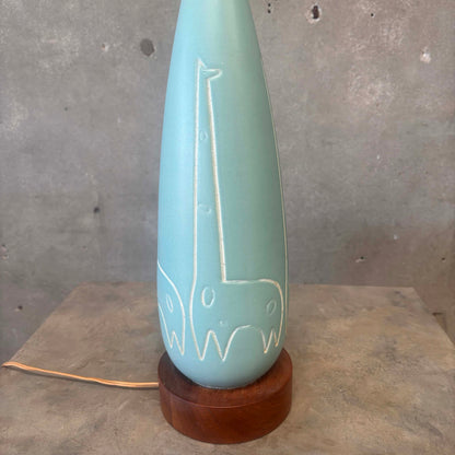 Mid Century Modern Raymor Giraffe Ceramic Lamp