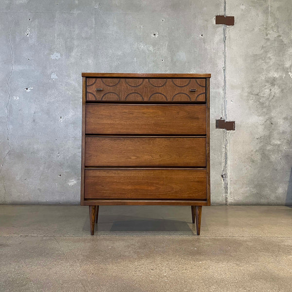 Mid Century Modern Highboy Dresser By Bassett Product Image
