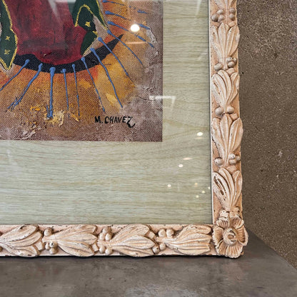 Vintage Oil On Board Painting Of La Virgen De Guadalupe
