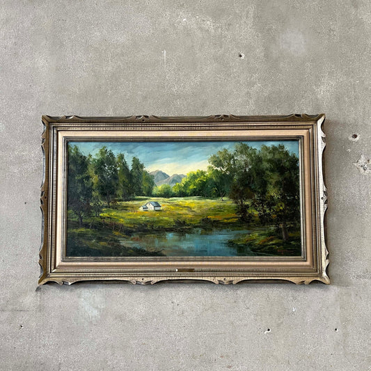 Oil On Canvas Framed Painting By Anny M. Bailey "Quail Valley"