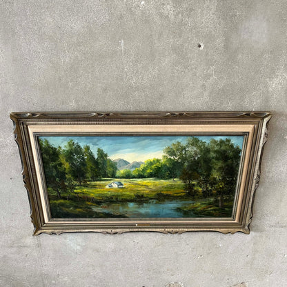 Oil On Canvas Framed Painting By Anny M. Bailey "Quail Valley"