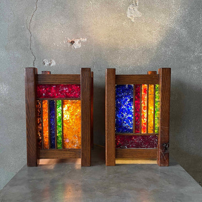 Vintage Oakwood Table Lamps