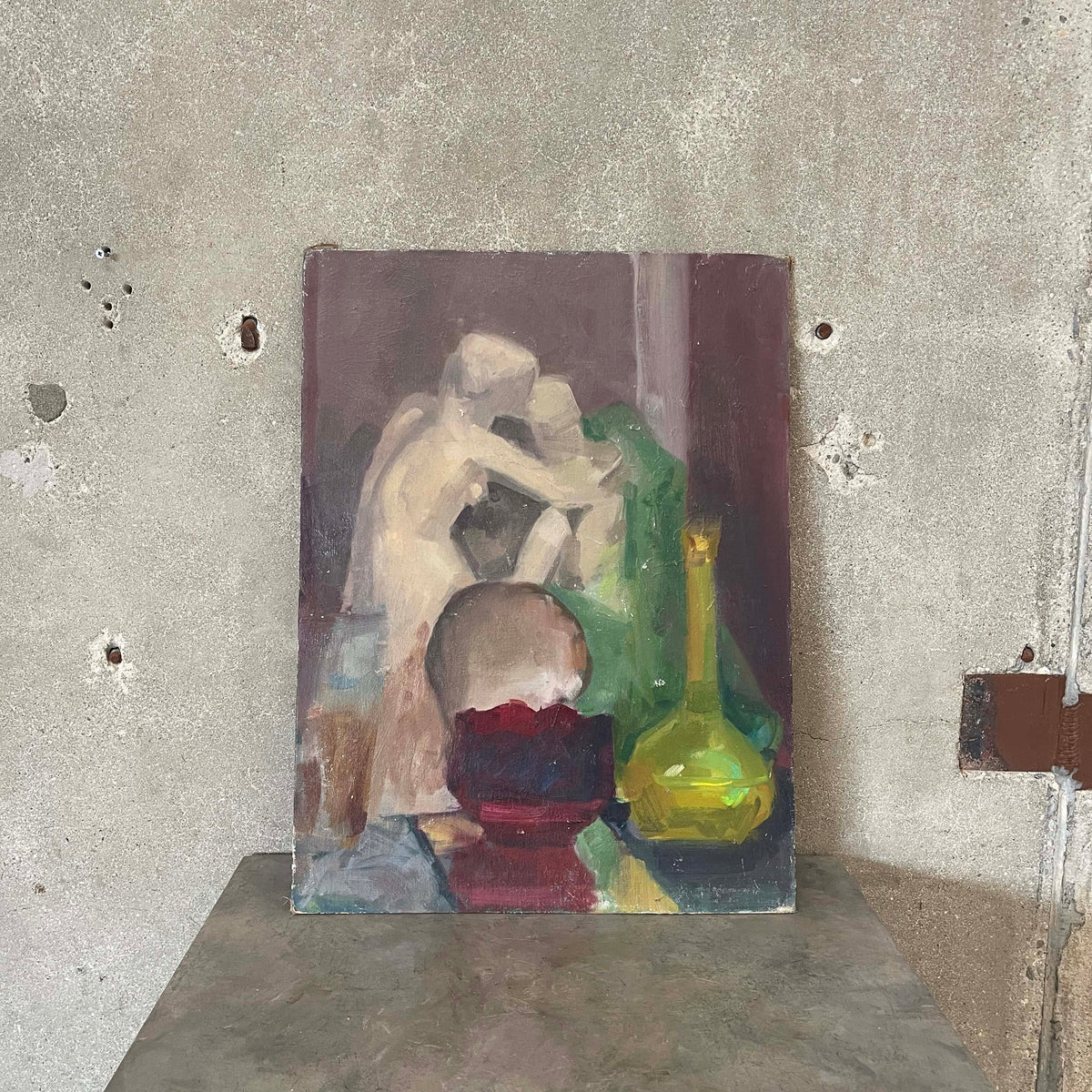 Vintage Oil On Board Abstract Painting