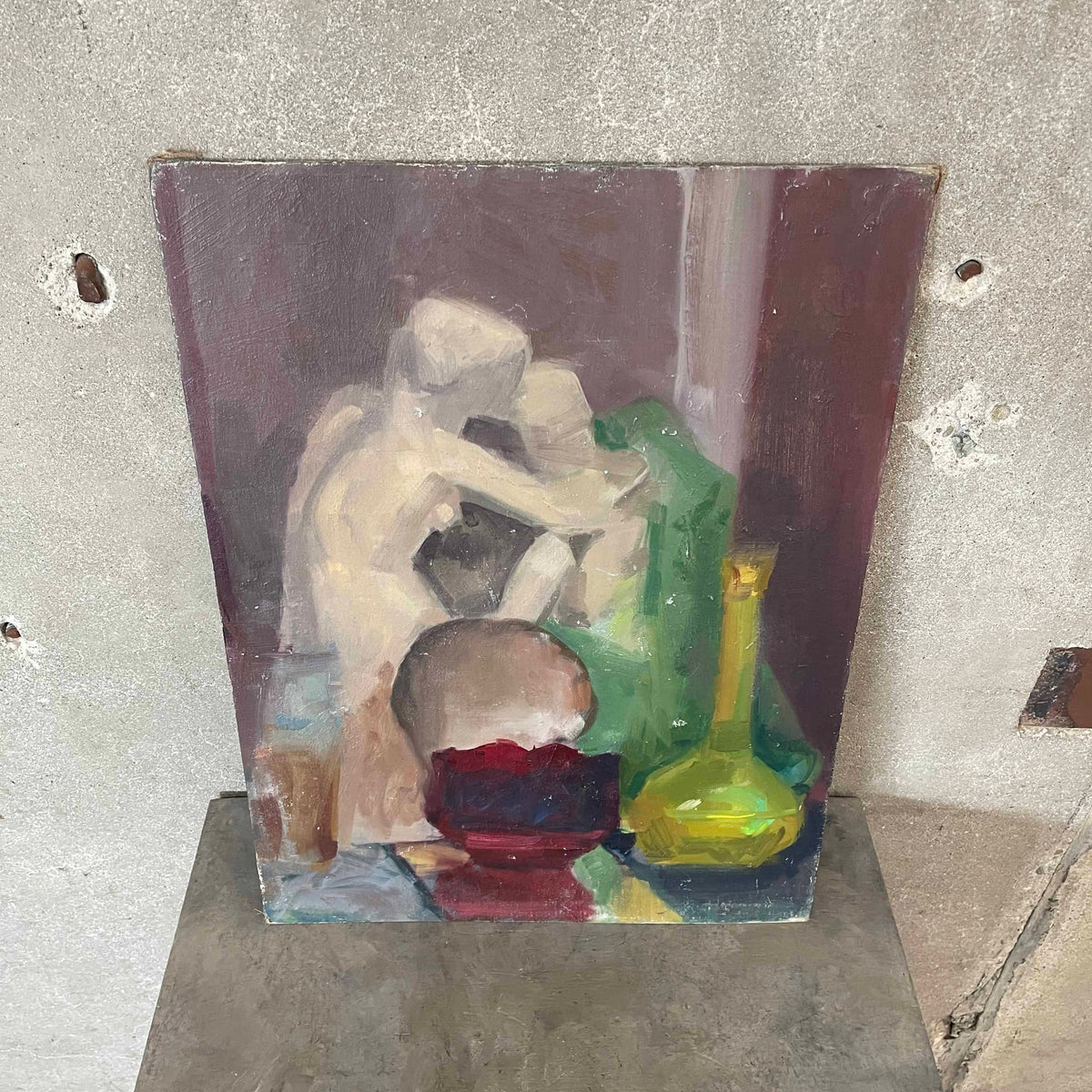 Vintage Oil On Board Abstract Painting