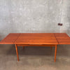 1920's Danish Mid Century Modern Teak Dining Table w/ Two Internal Leaves Product Image