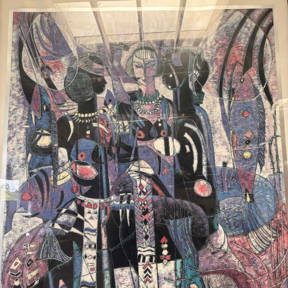 Wong Shue Art Work Framed And Artist Signed "Sunshine At Midnight"