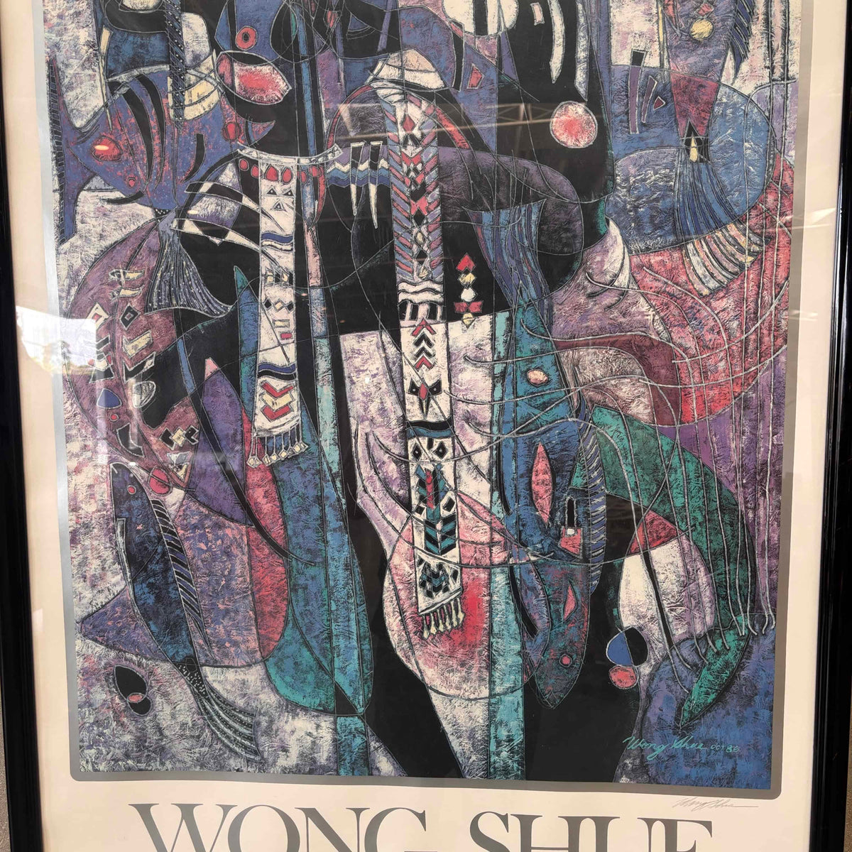 Wong Shue Art Work Framed And Artist Signed "Sunshine At Midnight"