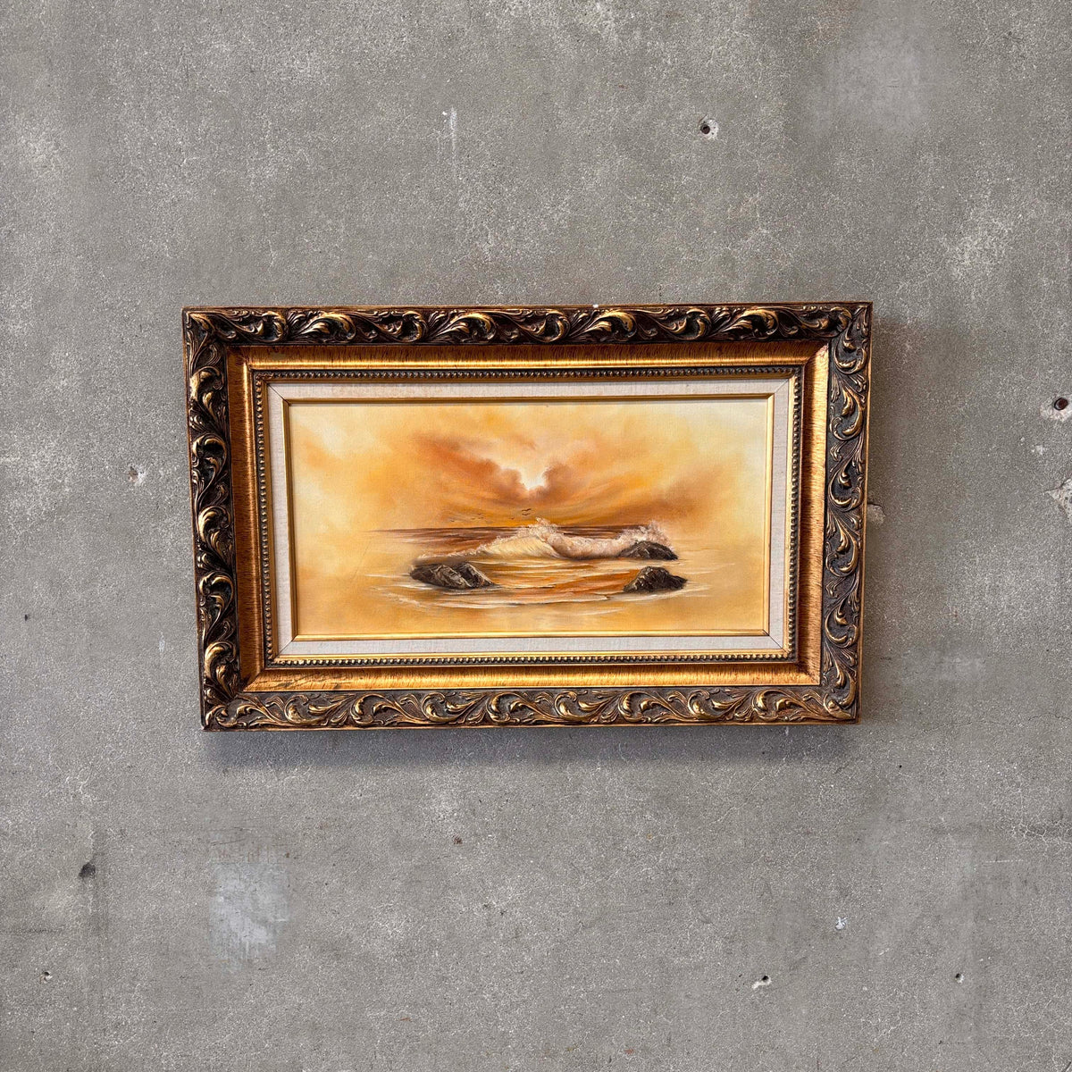 Vintage Original Oil Seal Painting