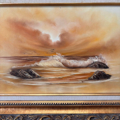 Vintage Original Oil Seal Painting