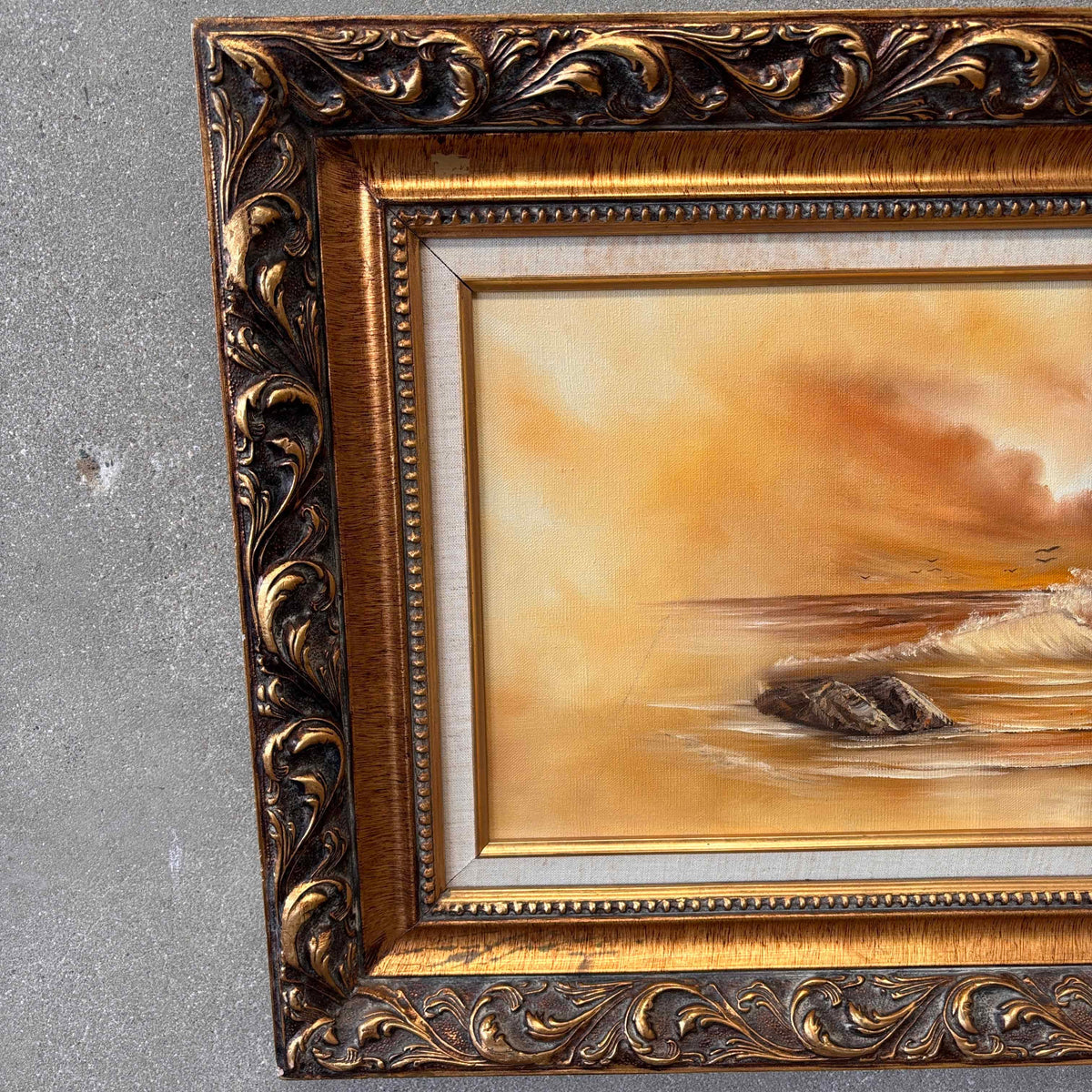 Vintage Original Oil Seal Painting