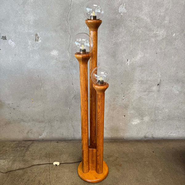 Mid Century Modeline Homey Oak Floor Lamp by Charles Gibiltessa Product Image