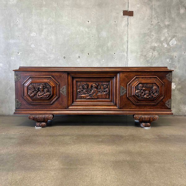 Quarter Sawn Oak Vintage Sideboard/ Credenza - No Key
