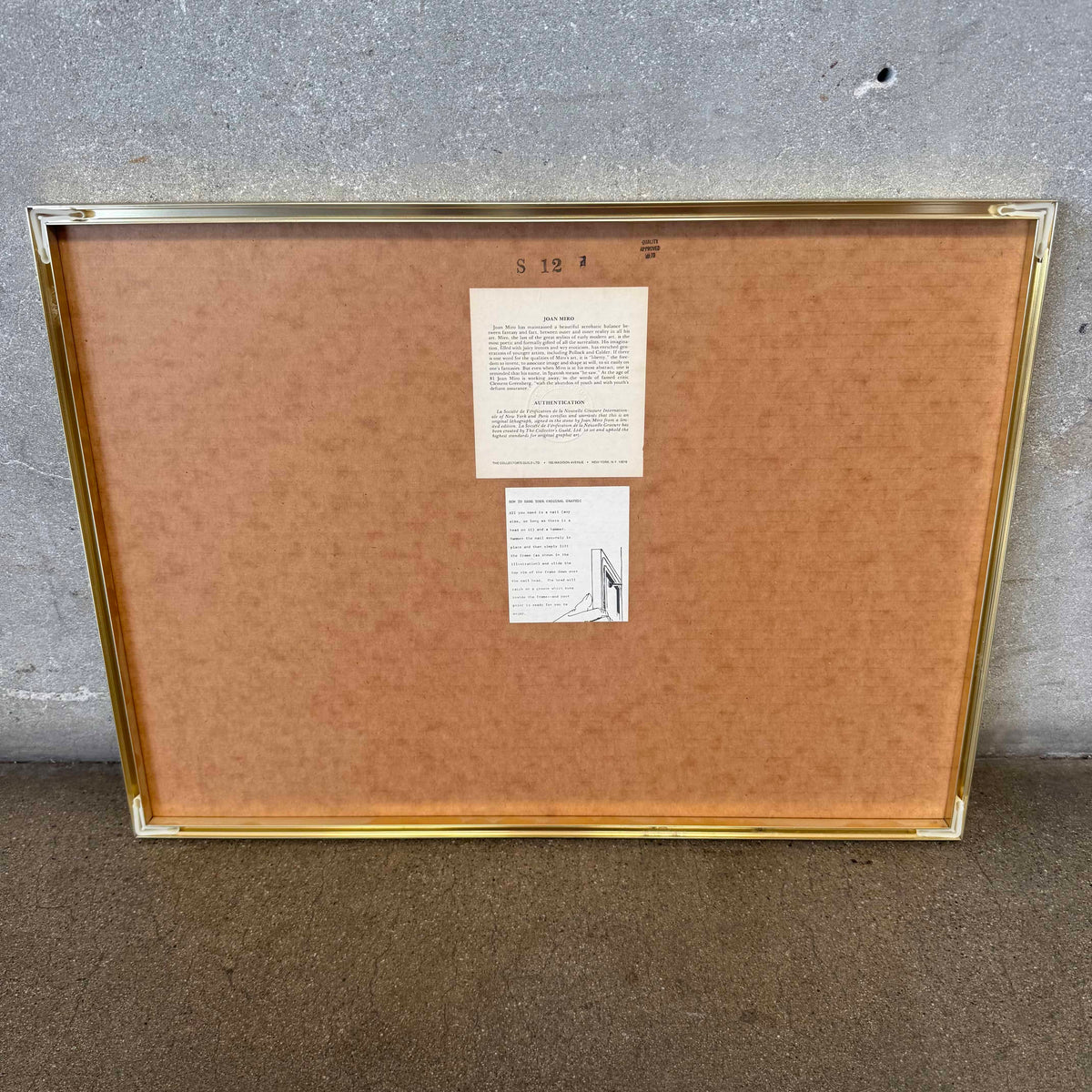 Joan Miro "Star Scene" 1969 Litho C.O.A. on back