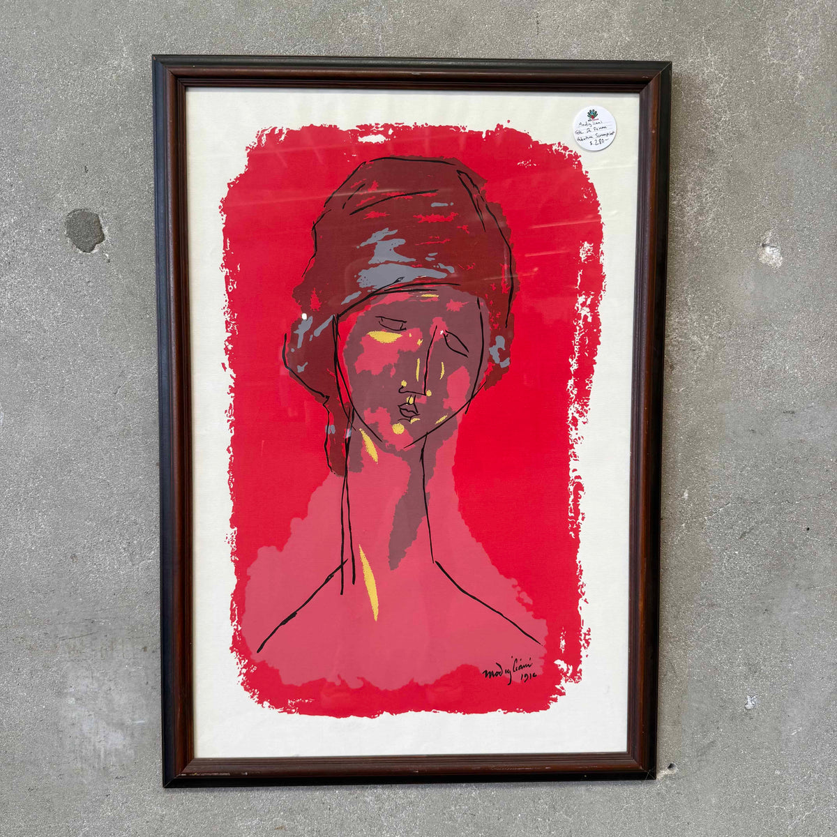 Modigliani "Tete De Femme" Hebuteme Screen Print
