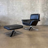 Contemporary Leather Lounge Chair & Ottoman Product Image