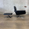 Contemporary Leather Lounge Chair & Ottoman Product Image