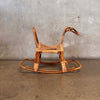 Mid Century Modern Franco Albine Style Rattan & Bamboo Rocking Horse C. 1960s Product Image