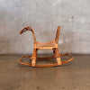 Mid Century Modern Franco Albine Style Rattan & Bamboo Rocking Horse C. 1960s Product Image