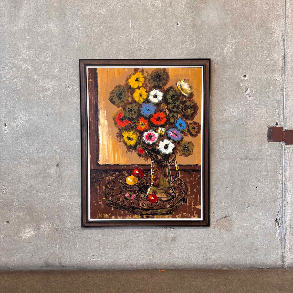 Signed Danss Vtg. Floral Still Life Painting