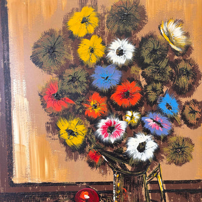 Signed Danss Vtg. Floral Still Life Painting