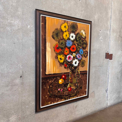 Signed Danss Vtg. Floral Still Life Painting