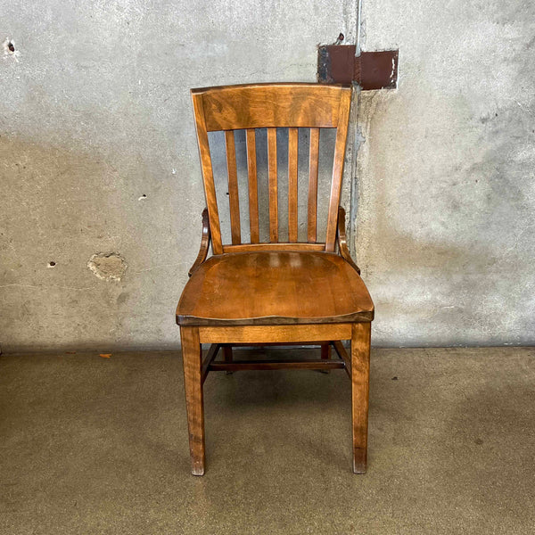 Vintage Solid Wood School Chair in the Style of W.H. Gunlocke Chair Co. Product Image