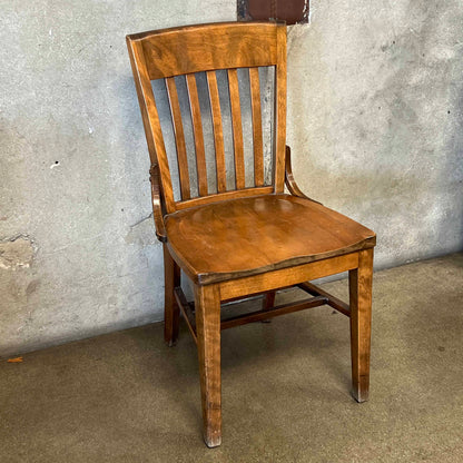 Vintage Solid Wood School Chair in the Style of W.H. Gunlocke Chair Co.