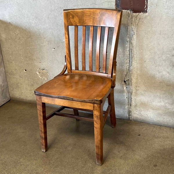 Vintage Solid Wood School Chair in the Style of W.H. Gunlocke Chair Co.