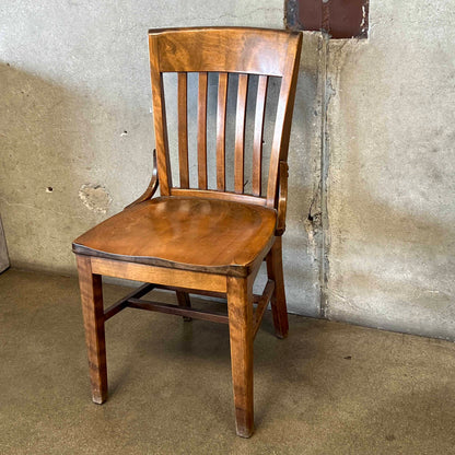Vintage Solid Wood School Chair in the Style of W.H. Gunlocke Chair Co.