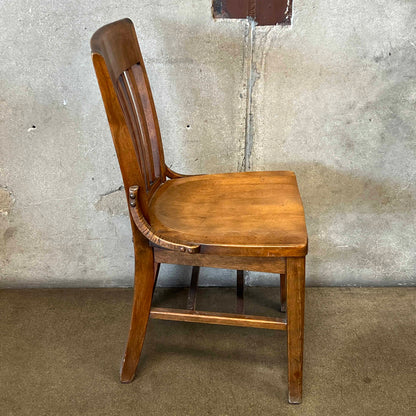 Vintage Solid Wood School Chair in the Style of W.H. Gunlocke Chair Co.