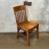 Vintage Solid Wood School Chair in the Style of W.H. Gunlocke Chair Co. Product Image