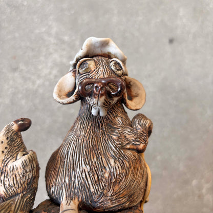 M. Hubbell Studio Pottery Rats Sculpture