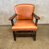 Monterey Furniture Classic Arm Chair Old Wood & Leather c. 1930 Product Image