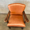 Monterey Furniture Classic Arm Chair Old Wood & Leather c. 1930 Product Image