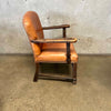 Monterey Furniture Classic Arm Chair Old Wood & Leather c. 1930 Product Image