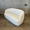 Mid Century Inspired Loveseat Sofa By CB2 with Ivory Boucle Fabric Product Image