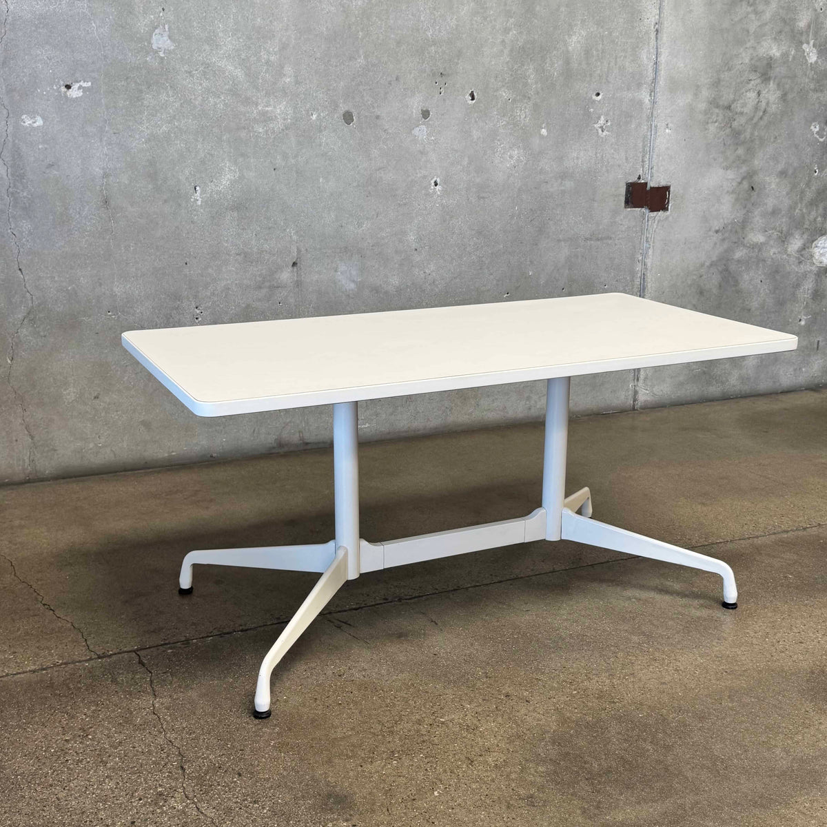 Eames Rectangular Cream Table - Laminate Top / Segmented Base Table