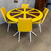 1970s Lemon Slice Dining Table and Four Original Yellow Chairs Product Image