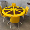 1970s Lemon Slice Dining Table and Four Original Yellow Chairs Product Image