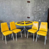 1970s Lemon Slice Dining Table and Four Original Yellow Chairs Product Image