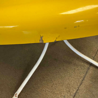 1970s Lemon Slice Dining Table and Four Original Yellow Chairs